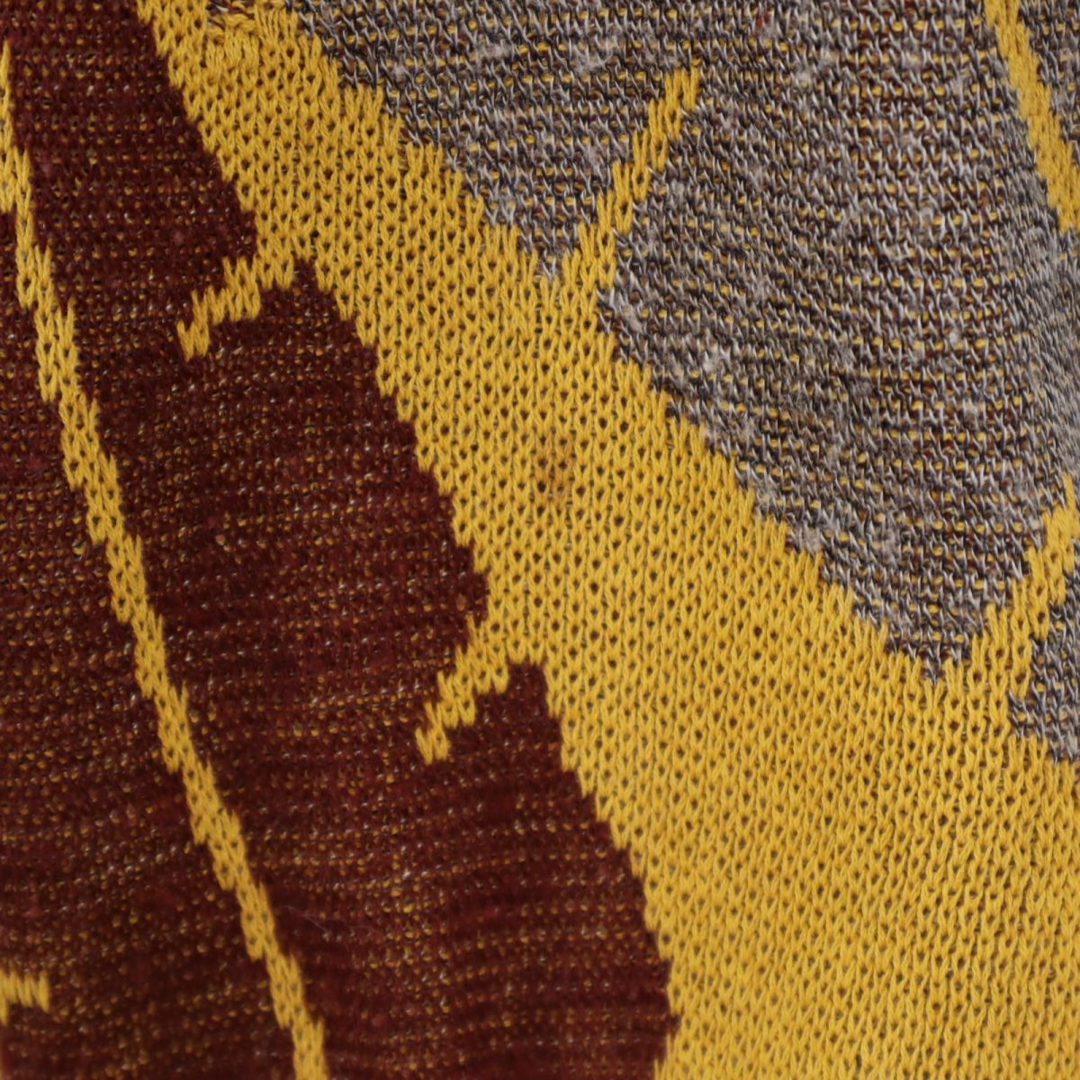 santa fe サンタフェ 総柄 長袖 Vネック セーター Feb-38 ブラウン系 ニット メンズ