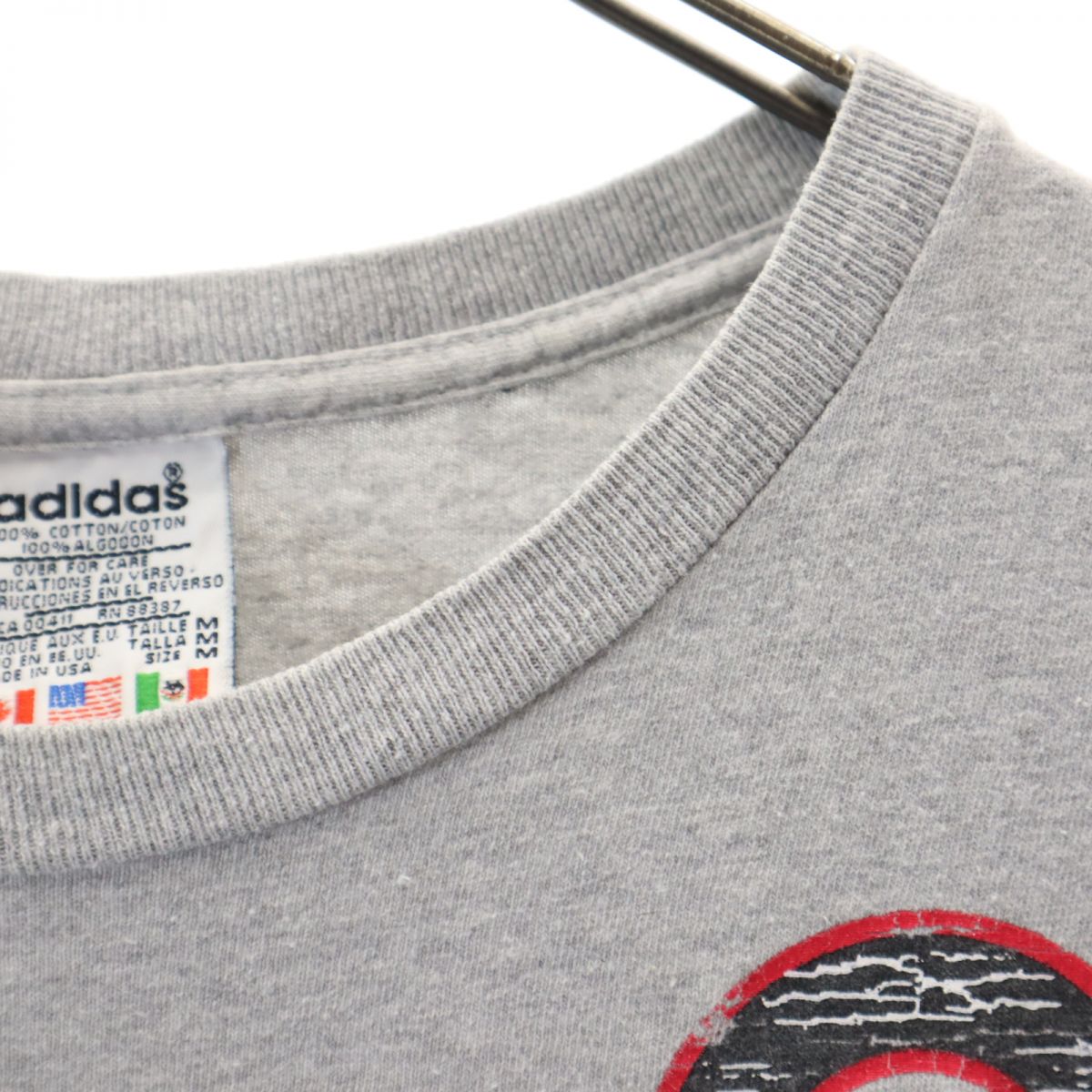 adidas アディダス 90s USA製 オールド トレフォイルロゴ 半袖 Tシャツ M グレー メンズ