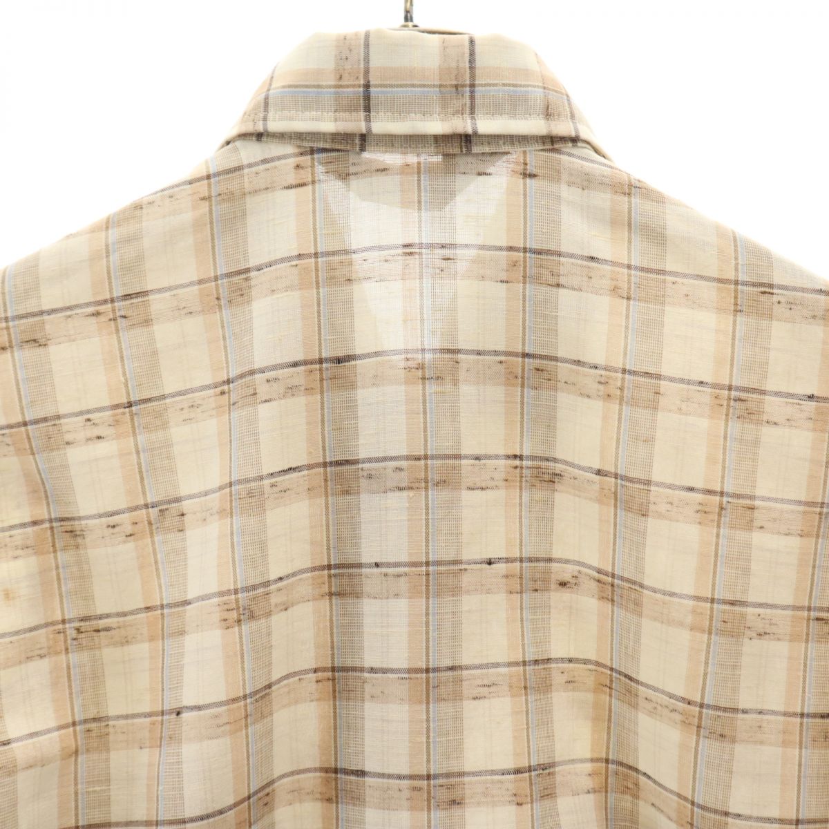 Levi's リーバイス 70s ヴィンテージ 半袖 チェックシャツ S ベージュ系 メンズ