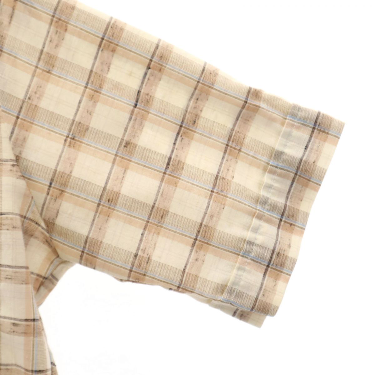 Levi's リーバイス 70s ヴィンテージ 半袖 チェックシャツ S ベージュ系 メンズ