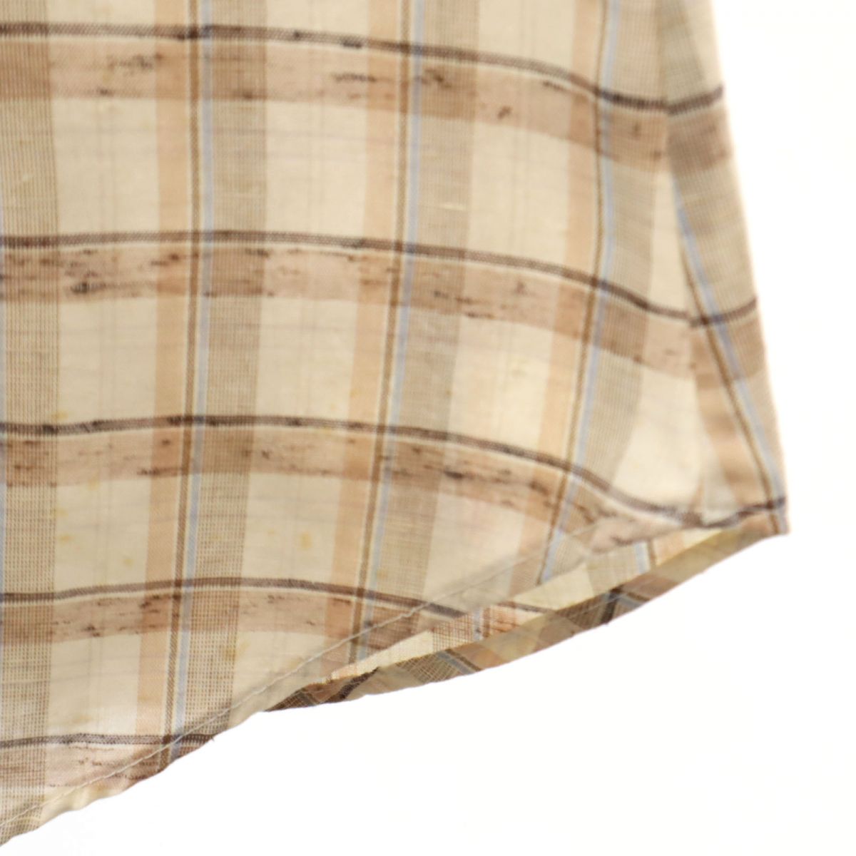 Levi's リーバイス 70s ヴィンテージ 半袖 チェックシャツ S ベージュ系 メンズ