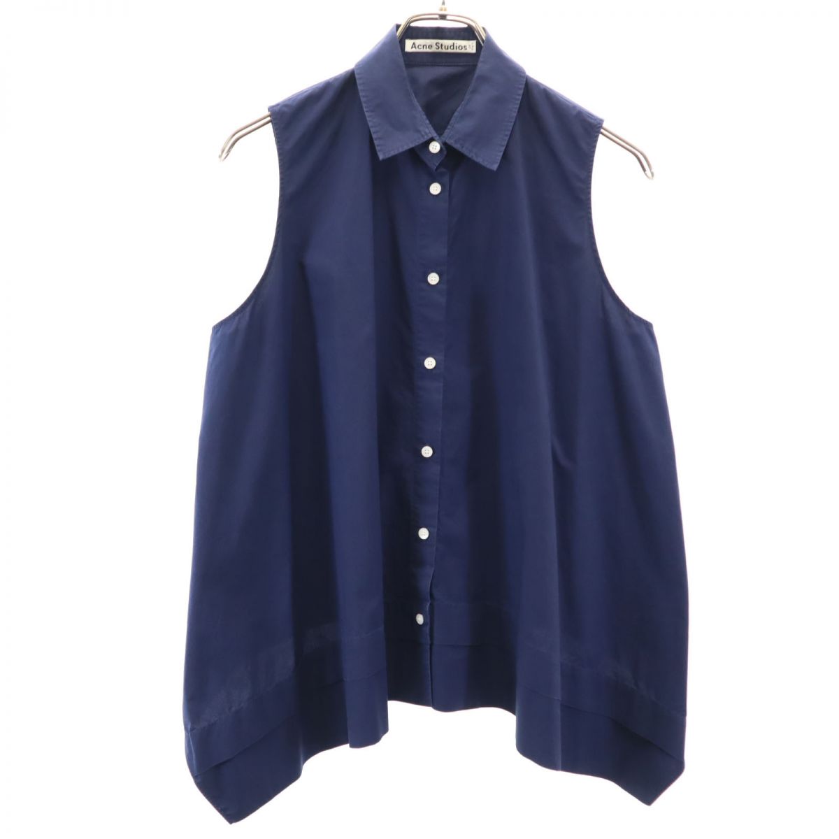 アクネストゥディオズ ノースリーブ シャツ 32 ネイビー ACNE STUDIOS カットソー レディース ACNE STUDIOS アクネストゥディオズ ノースリーブ シャツ 32 ネイビー