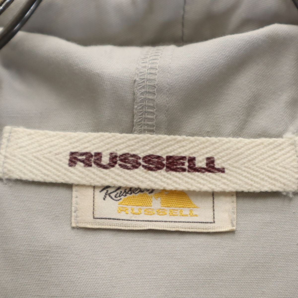 RUSSELL ラッセル 2way ハーフジップ フードジャケット M グレー系 半袖 プルオーバー メンズ
