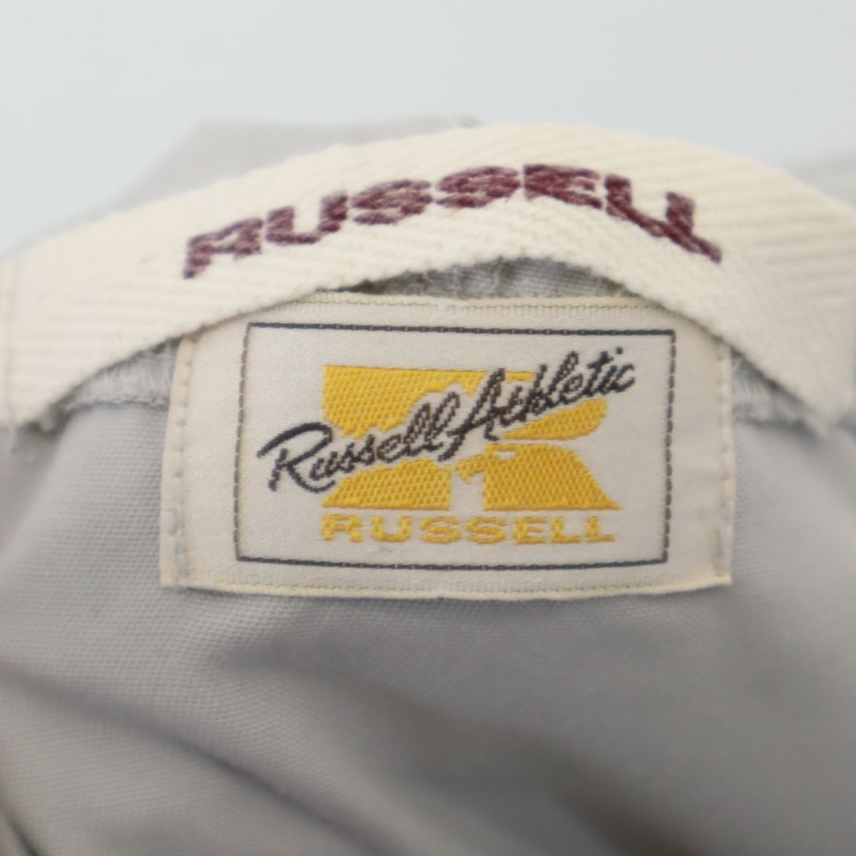 RUSSELL ラッセル 2way ハーフジップ フードジャケット M グレー系 半袖 プルオーバー メンズ