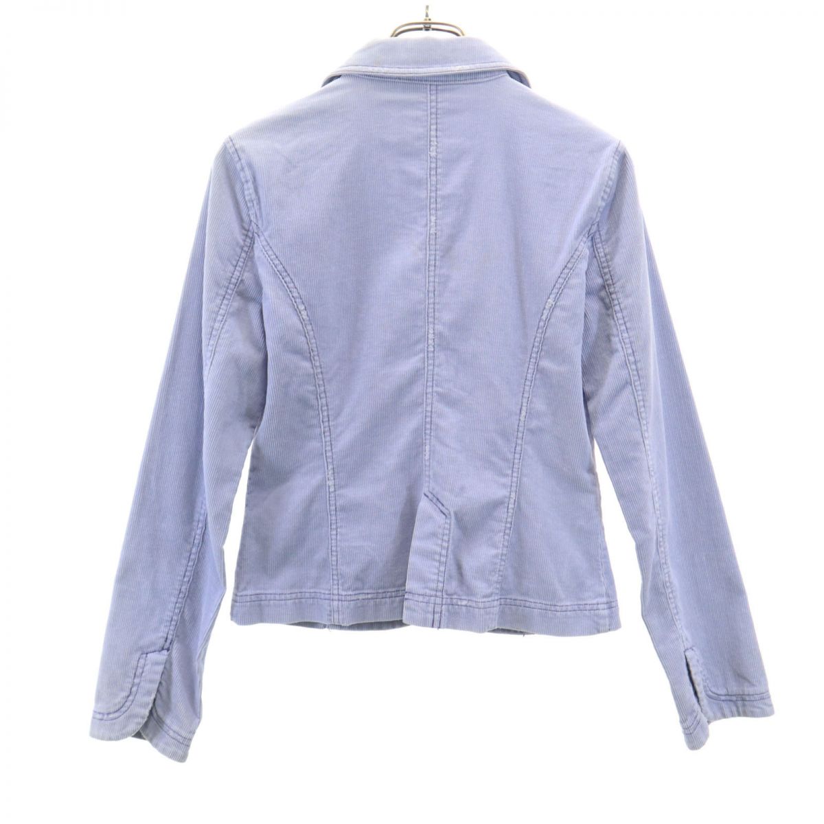 DKNYJEANS ダナキャランジーンズ コーデュロイ テーラードジャケット XS ブルー系 刺繍 レディース