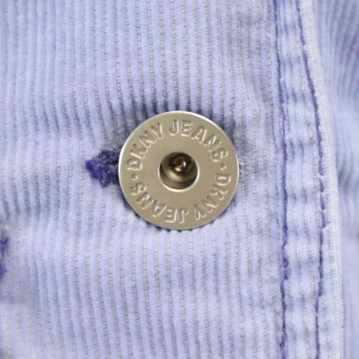 DKNYJEANS ダナキャランジーンズ コーデュロイ テーラードジャケット XS ブルー系 刺繍 レディース