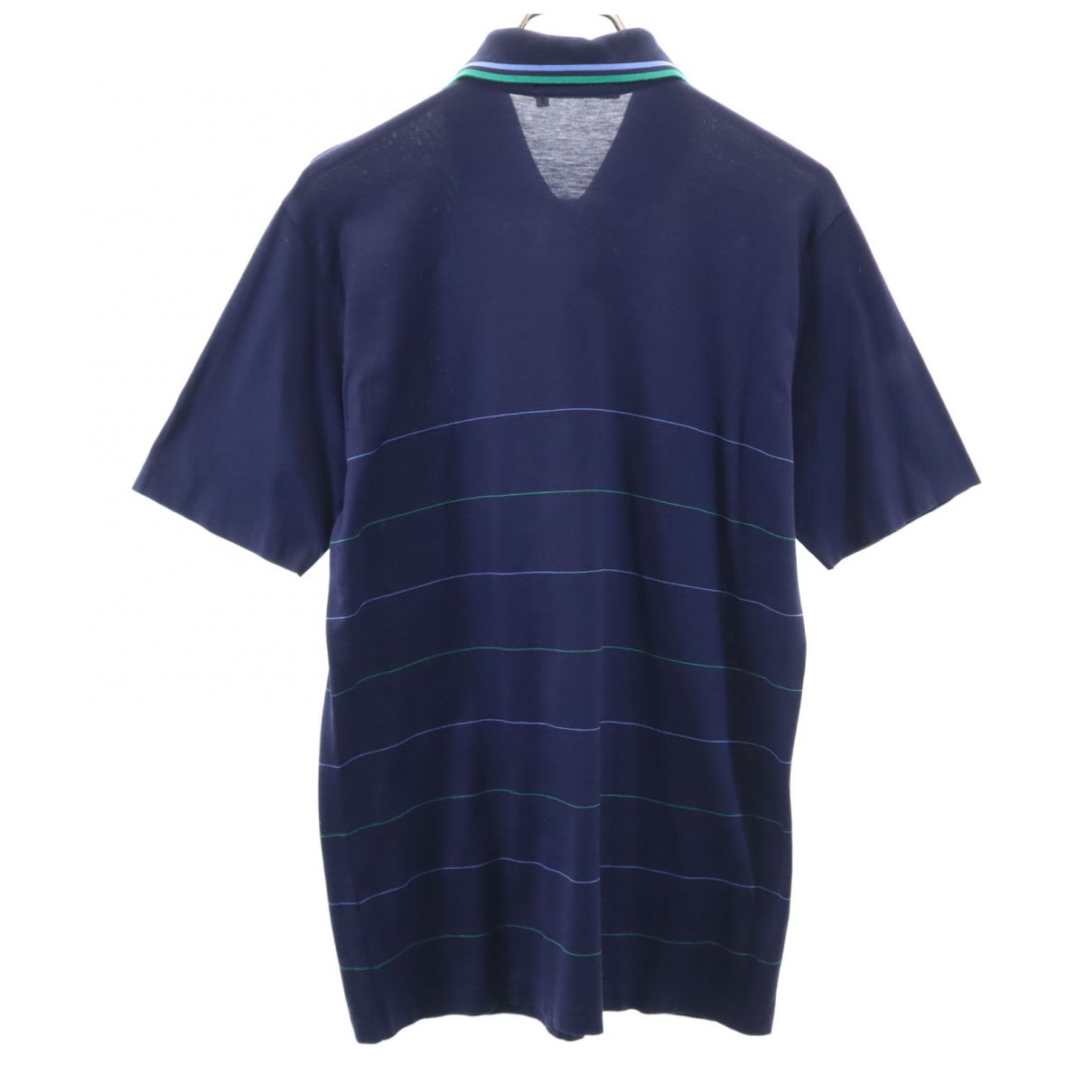 GIVENCHY ジバンシィ イタリア製 ライン入り 半袖 ポロシャツ S ネイビー GENTLEMAN PARIS メンズ