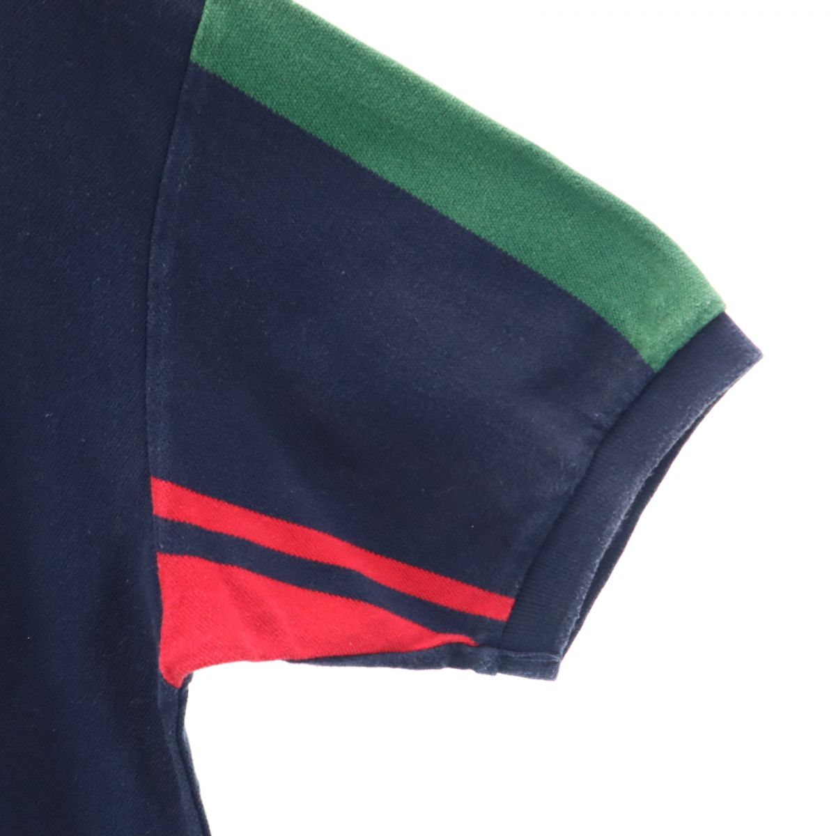 NAUTICA ノーティカ 90s オールド ストライプ柄 半袖 ポロシャツ M 鹿の子地 メンズ