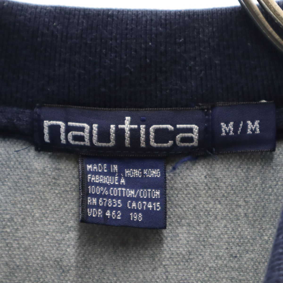 NAUTICA ノーティカ 90s オールド ストライプ柄 半袖 ポロシャツ M 鹿の子地 メンズ