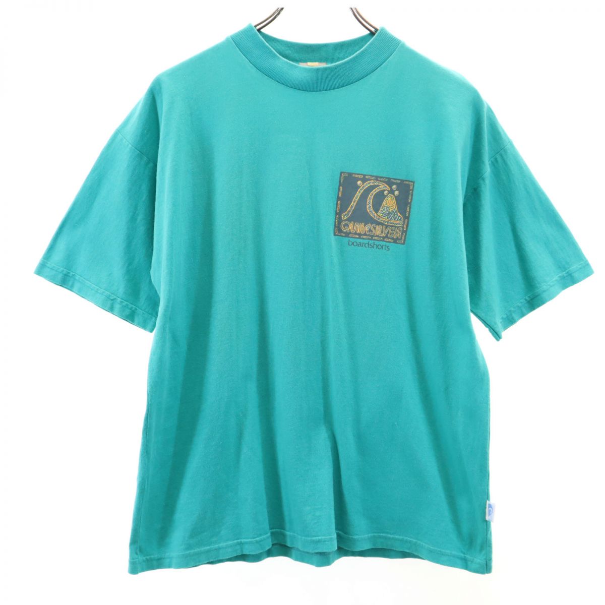 クイックシルバー 90s オールド バックプリント 半袖 Tシャツ S グリーン系 Quiksilver メンズ