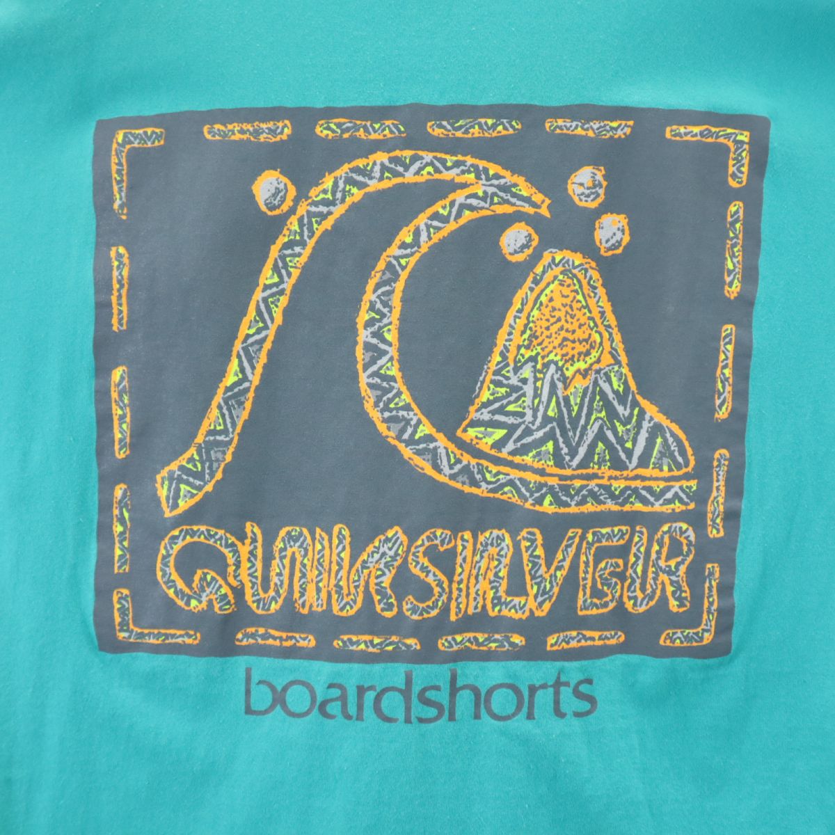 クイックシルバー 90s オールド バックプリント 半袖 Tシャツ S グリーン系 Quiksilver メンズ