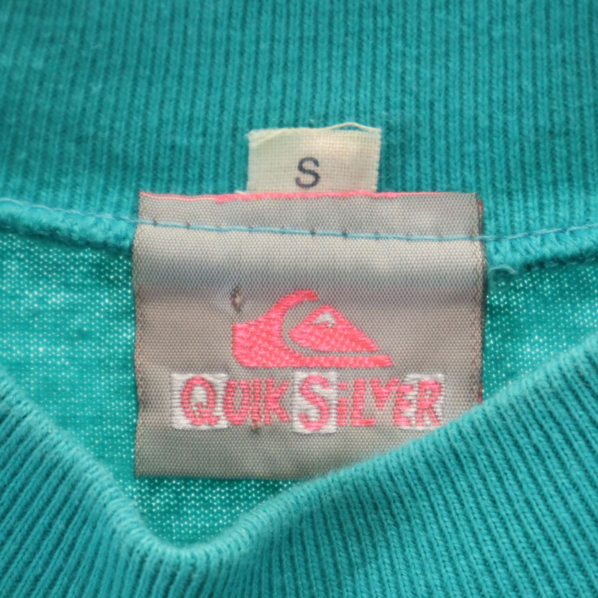 クイックシルバー 90s オールド バックプリント 半袖 Tシャツ S グリーン系 Quiksilver メンズ
