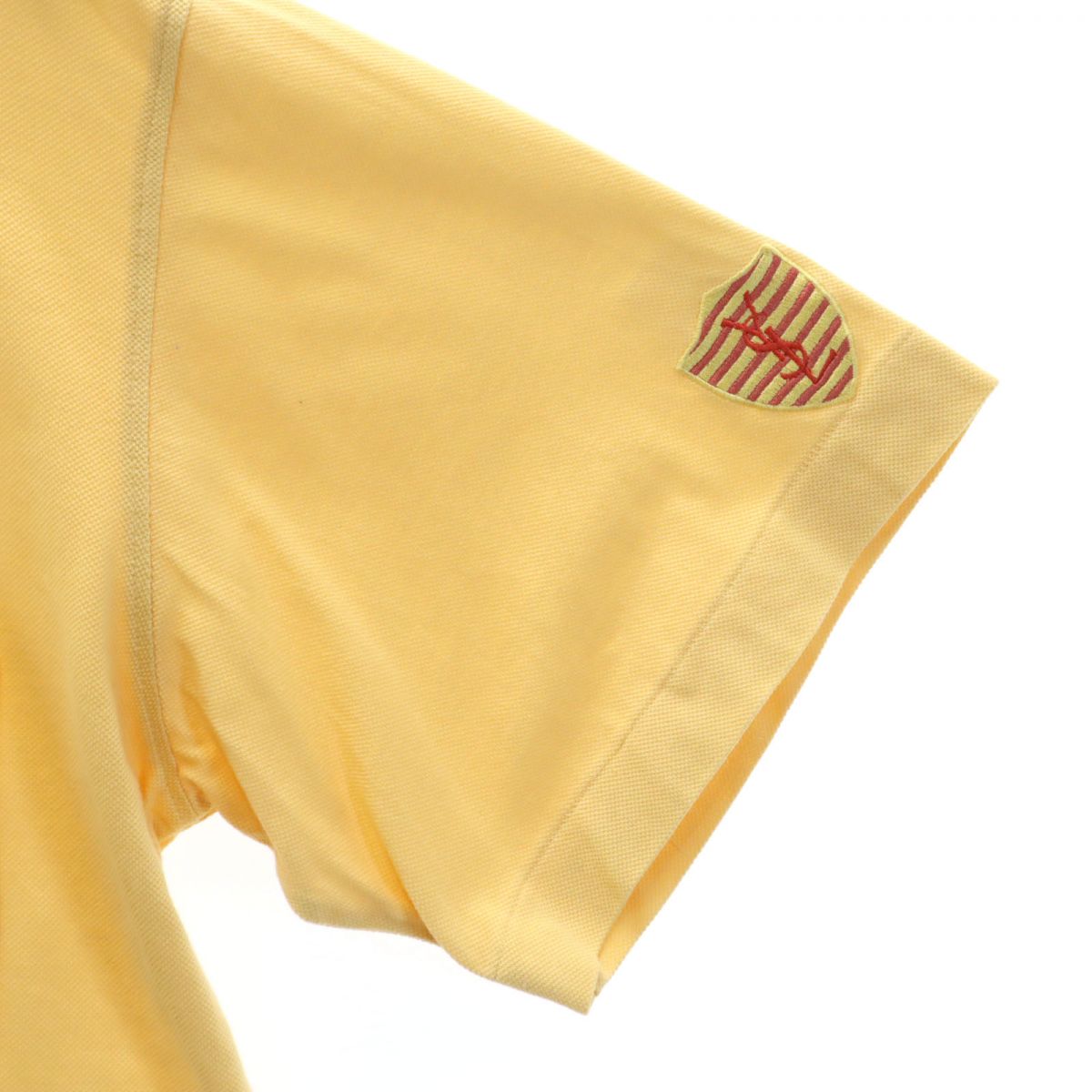 YVES SAINT LAURENT イヴサンローラン 半袖 ポロシャツ M イエロー 鹿の子地 メンズ