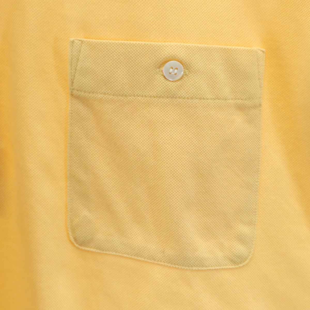 YVES SAINT LAURENT イヴサンローラン 半袖 ポロシャツ M イエロー 鹿の子地 メンズ