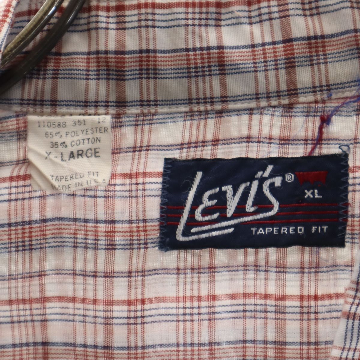 リーバイス 70s USA製 ヴィンテージ チェック柄 半袖 シャツ XL Levi's メンズ