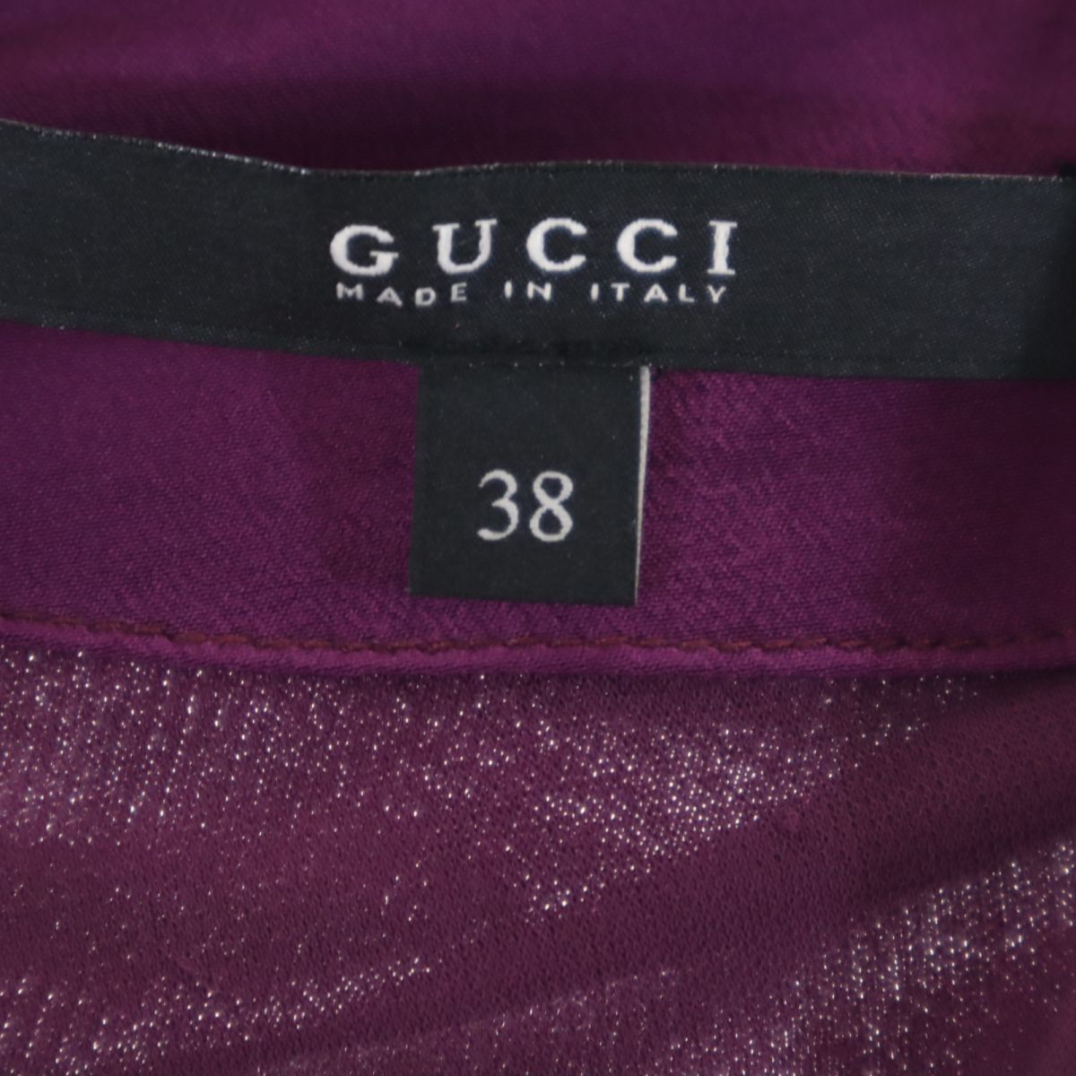 GUCCI グッチ イタリア製 ノースリーブ カットソー 38 パープル レディース