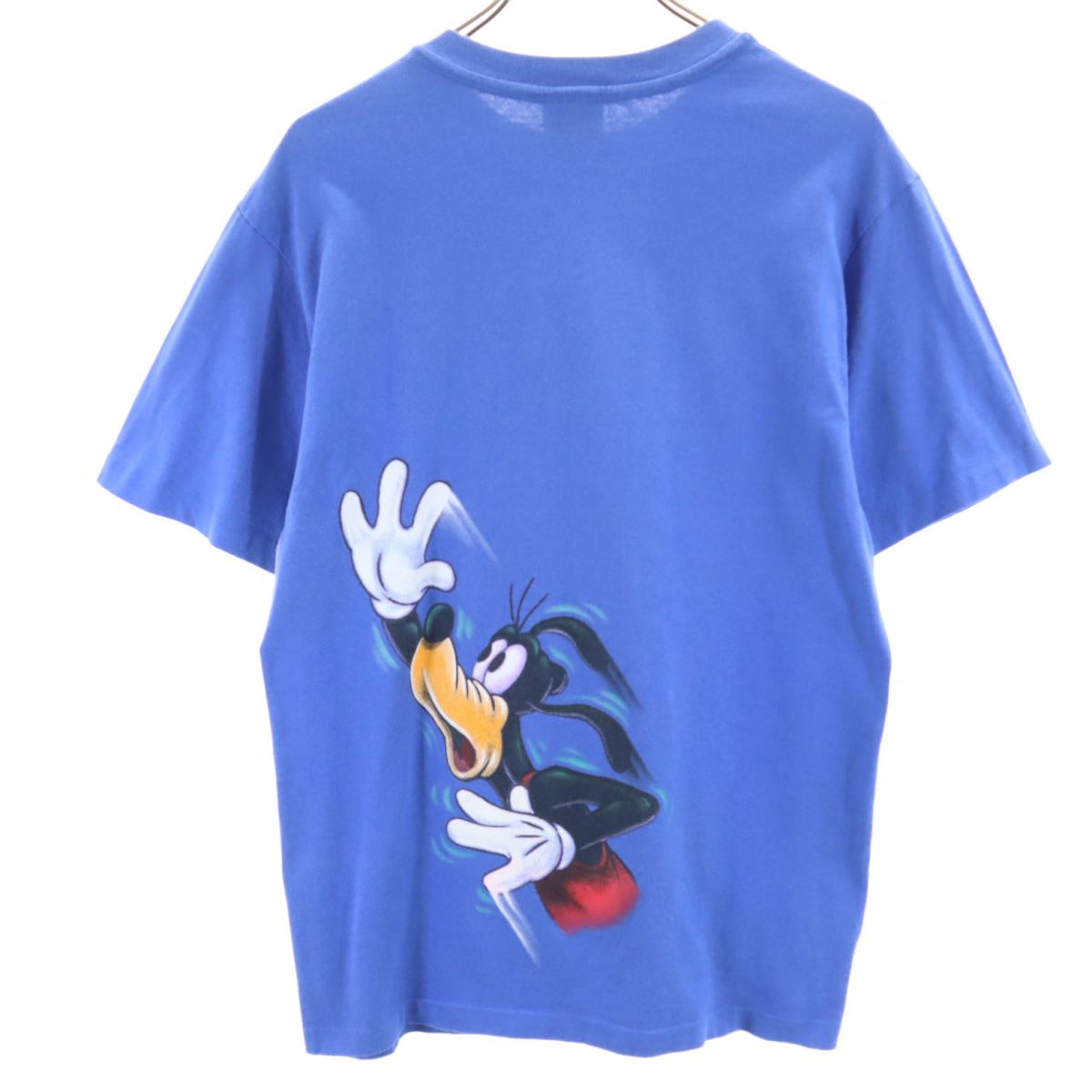 Disney ATHLETICS ディズニーアスレティックス 90s USA製 オールド プリント ミッキー 半袖 Tシャツ M ブルー バスケットボール メンズ
