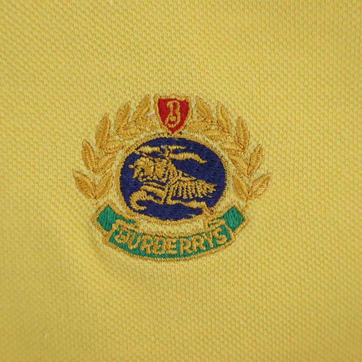 Burberrys バーバリーズ 90s オールド 半袖 ポロシャツ M イエロー 鹿の子 メンズ