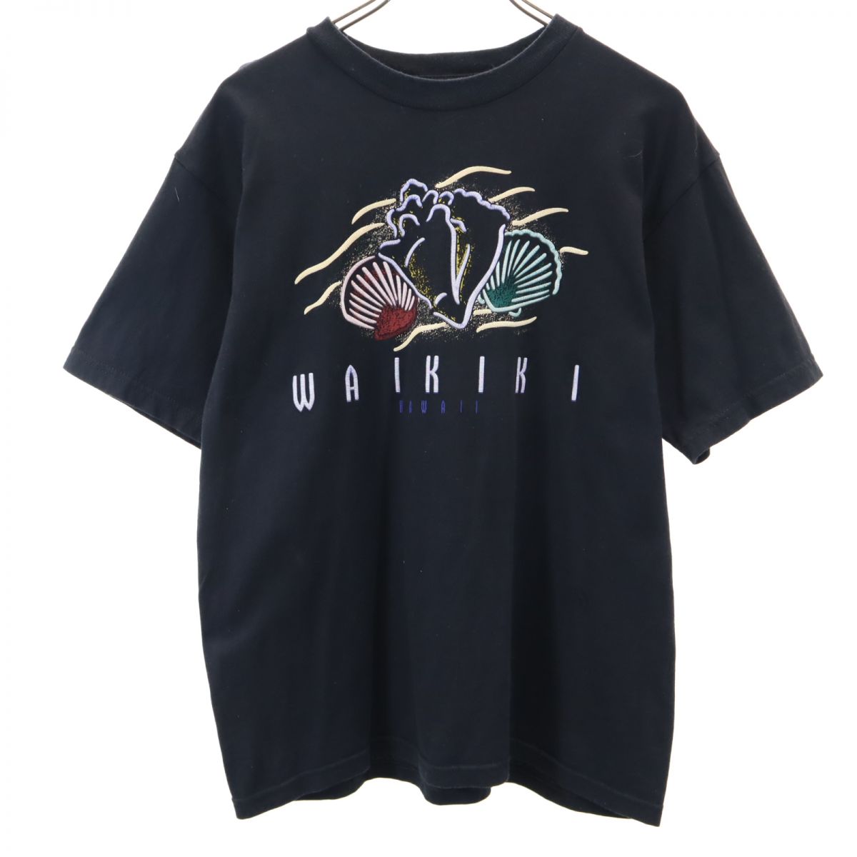 Rick’s AMERICA リックスアメリカ 90s USA製 オールド 刺繍 半袖 Tシャツ M ブラック メンズ