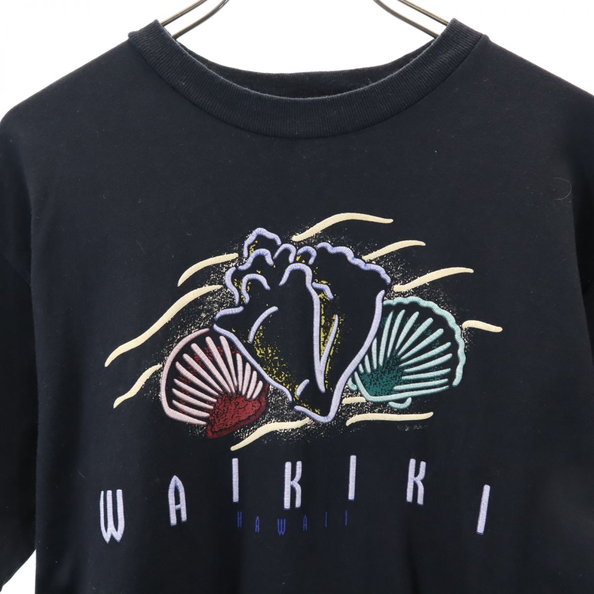 Rick’s AMERICA リックスアメリカ 90s USA製 オールド 刺繍 半袖 Tシャツ M ブラック メンズ