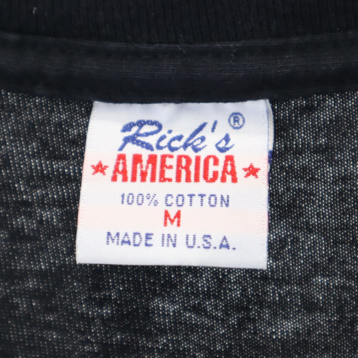 Rick’s AMERICA リックスアメリカ 90s USA製 オールド 刺繍 半袖 Tシャツ M ブラック メンズ