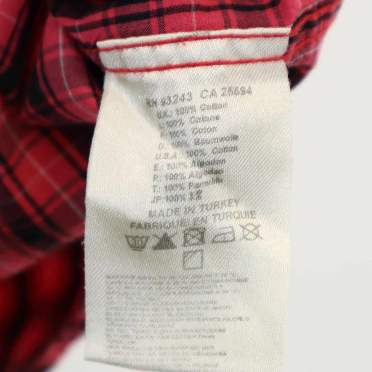 DIESEL ディーゼル チェック柄 バックプリント 半袖 ウエスタンシャツ S ピンク メンズ