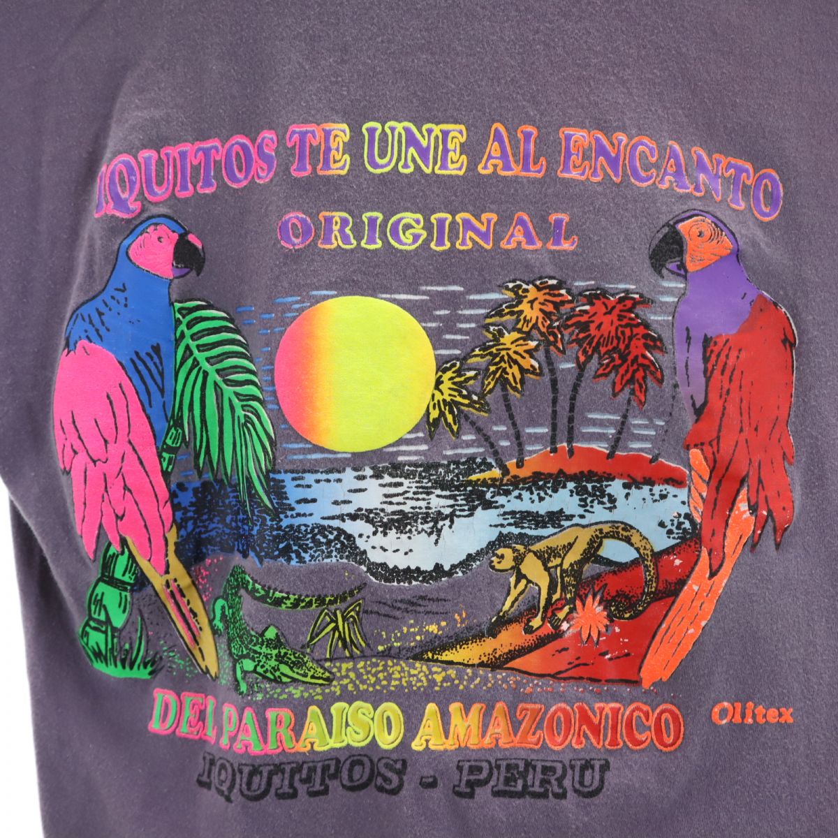 OLD オールド 90s バックプリント 半袖 Tシャツ グレー レディース