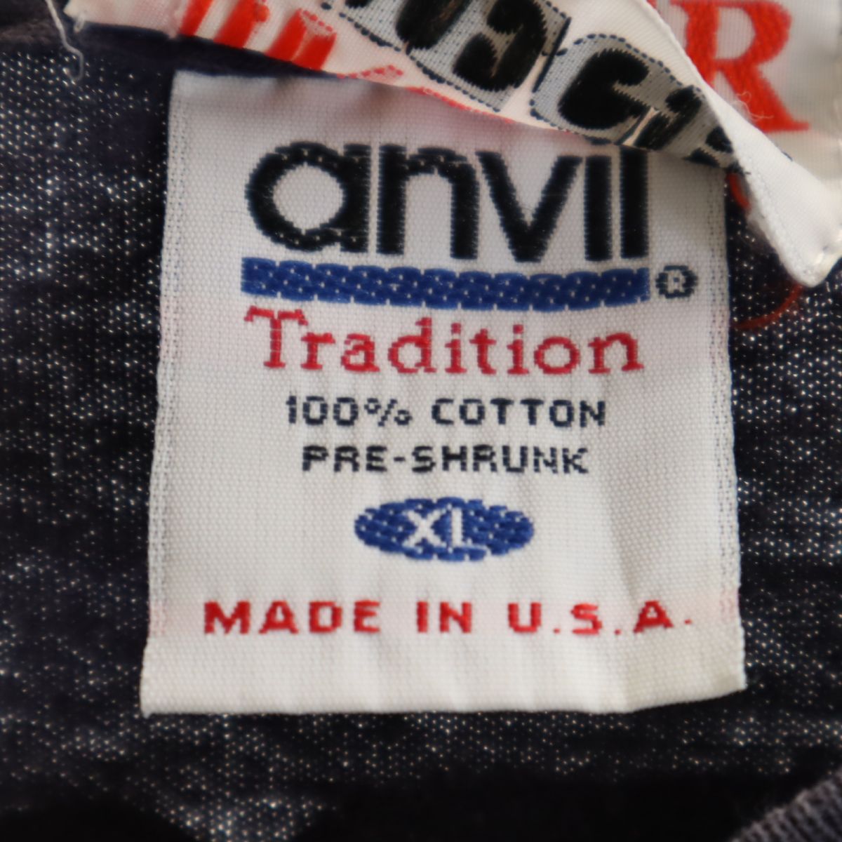 アンビル USA製 オールド プリント 半袖 Tシャツ XL ネイビー anbil メンズ