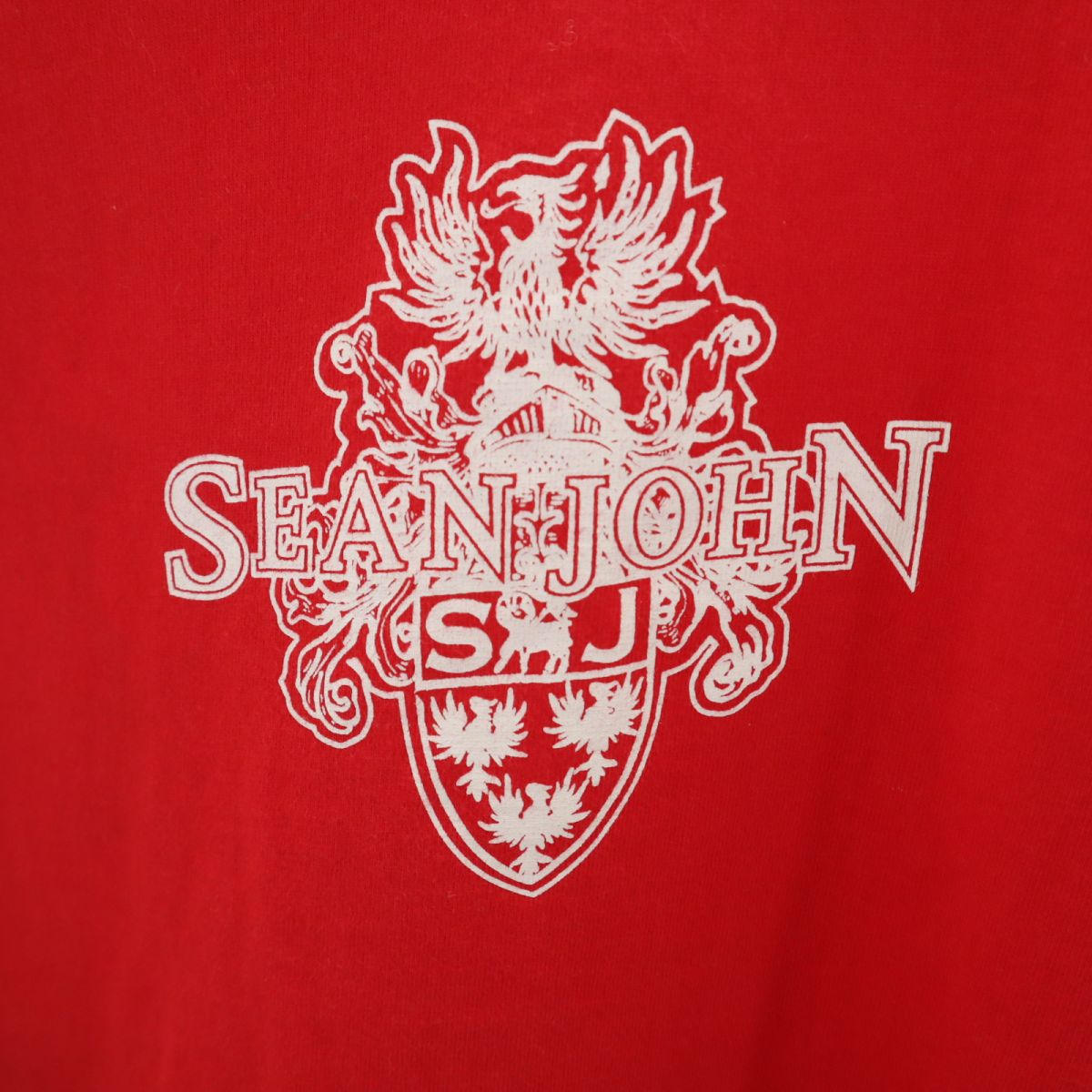 Sean John ショーンジョン プリント 半袖 Tシャツ L レッド メンズ
