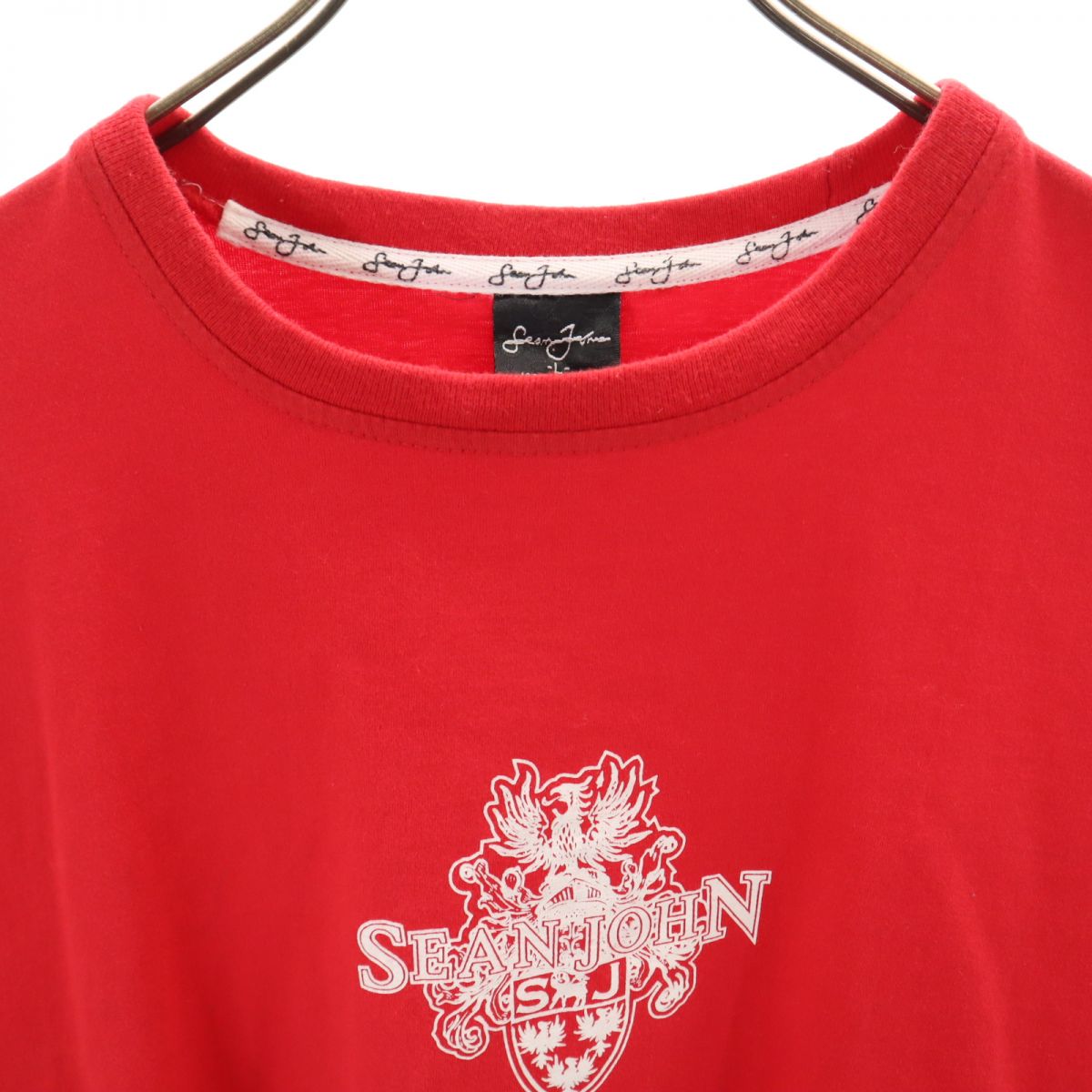 Sean John ショーンジョン プリント 半袖 Tシャツ L レッド メンズ