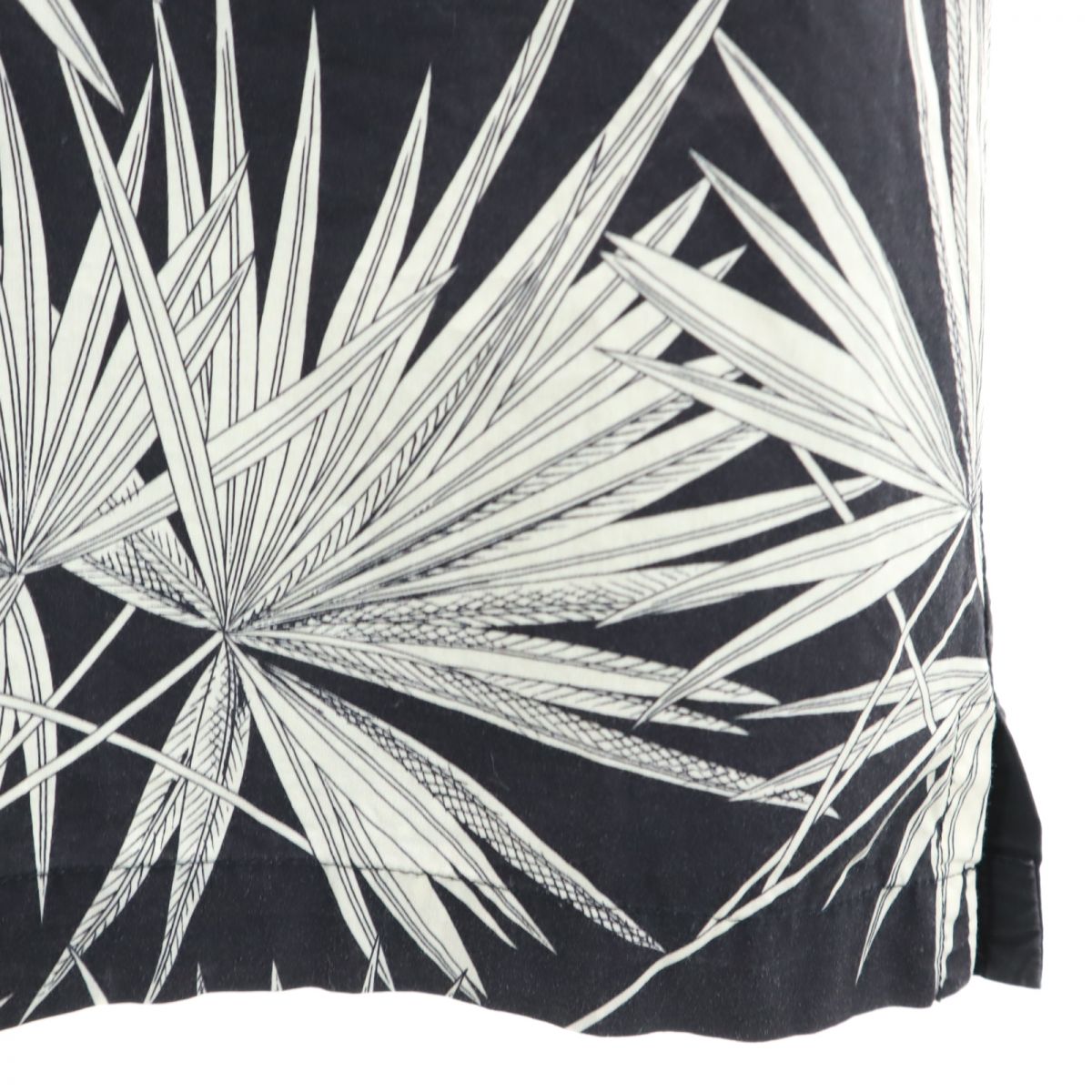 MSGM エムエスジーエム イタリア製 総柄 半袖 カットソー 46 ブラック系 ショルダージップ メンズ