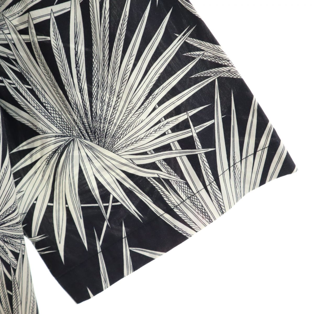 MSGM エムエスジーエム イタリア製 総柄 半袖 カットソー 46 ブラック系 ショルダージップ メンズ