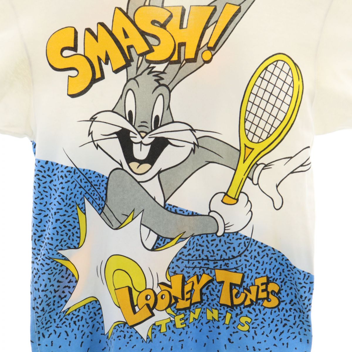 LOONEY TUNES ルーニーテューンズ 90s オールド プリント バッグス・バニー 半袖 Tシャツ ホワイト テニス メンズ