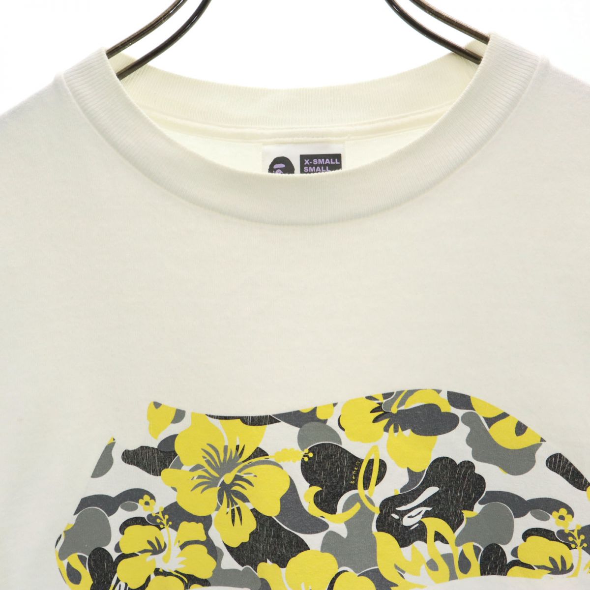 A BATHING APE アベイシングエイプ 日本製 プリント 半袖 Tシャツ S ホワイト メンズ