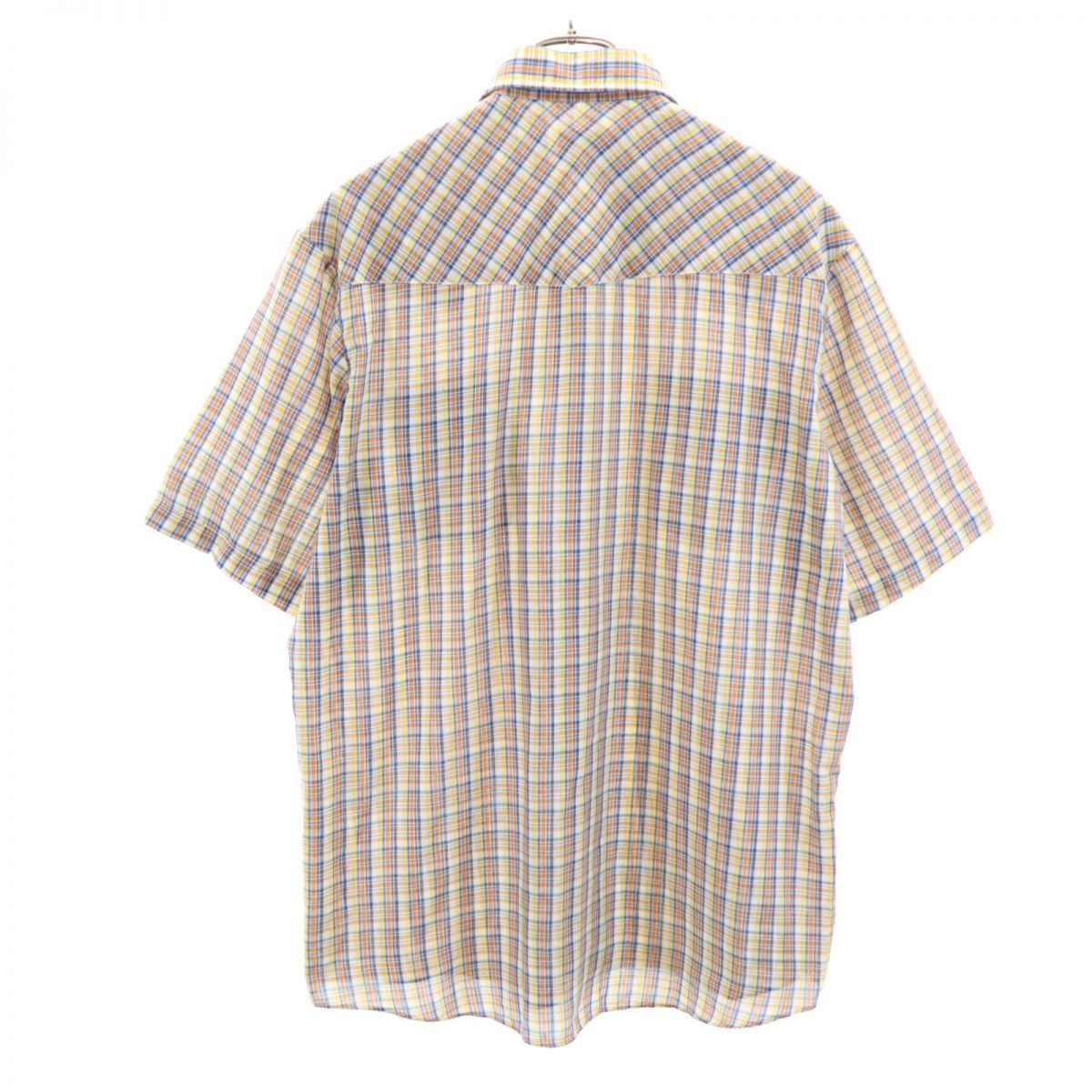 ELY PLAINS エライプレインズ 70s ヴィンテージ チェック 半袖 ウエスタンシャツ 16 1/2 ベージュ系 メンズ