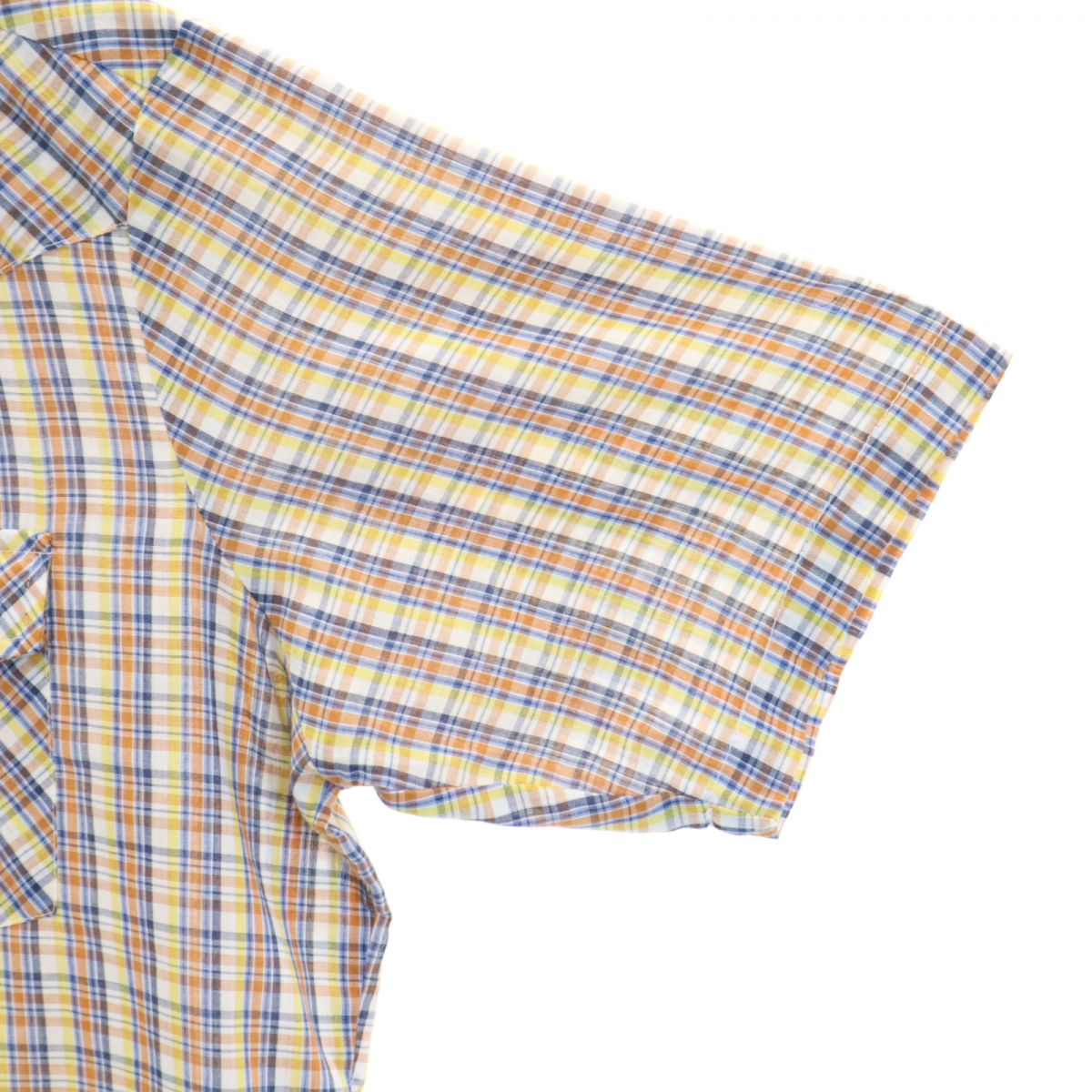 ELY PLAINS エライプレインズ 70s ヴィンテージ チェック 半袖 ウエスタンシャツ 16 1/2 ベージュ系 メンズ