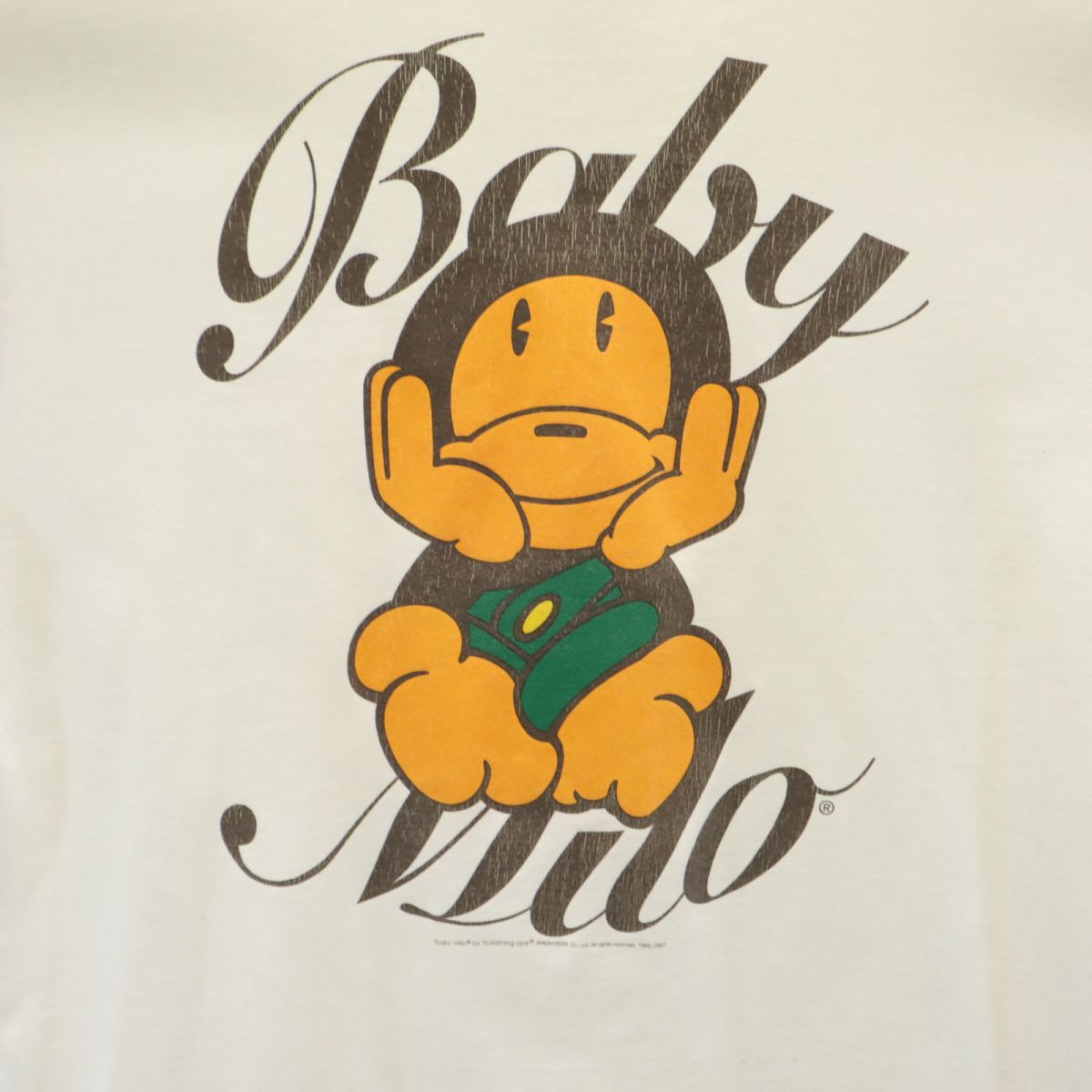 ベイプ 日本製 プリント 半袖 Tシャツ M ホワイト BAPE A BATHING APE メンズ