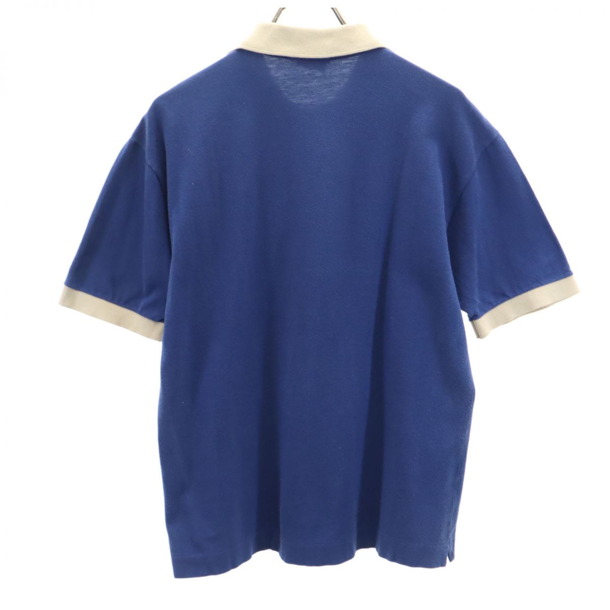 サルヴァトーレ フェラガモ イタリア製 半袖 ポロシャツ ネイビー 鹿の子 メンズ