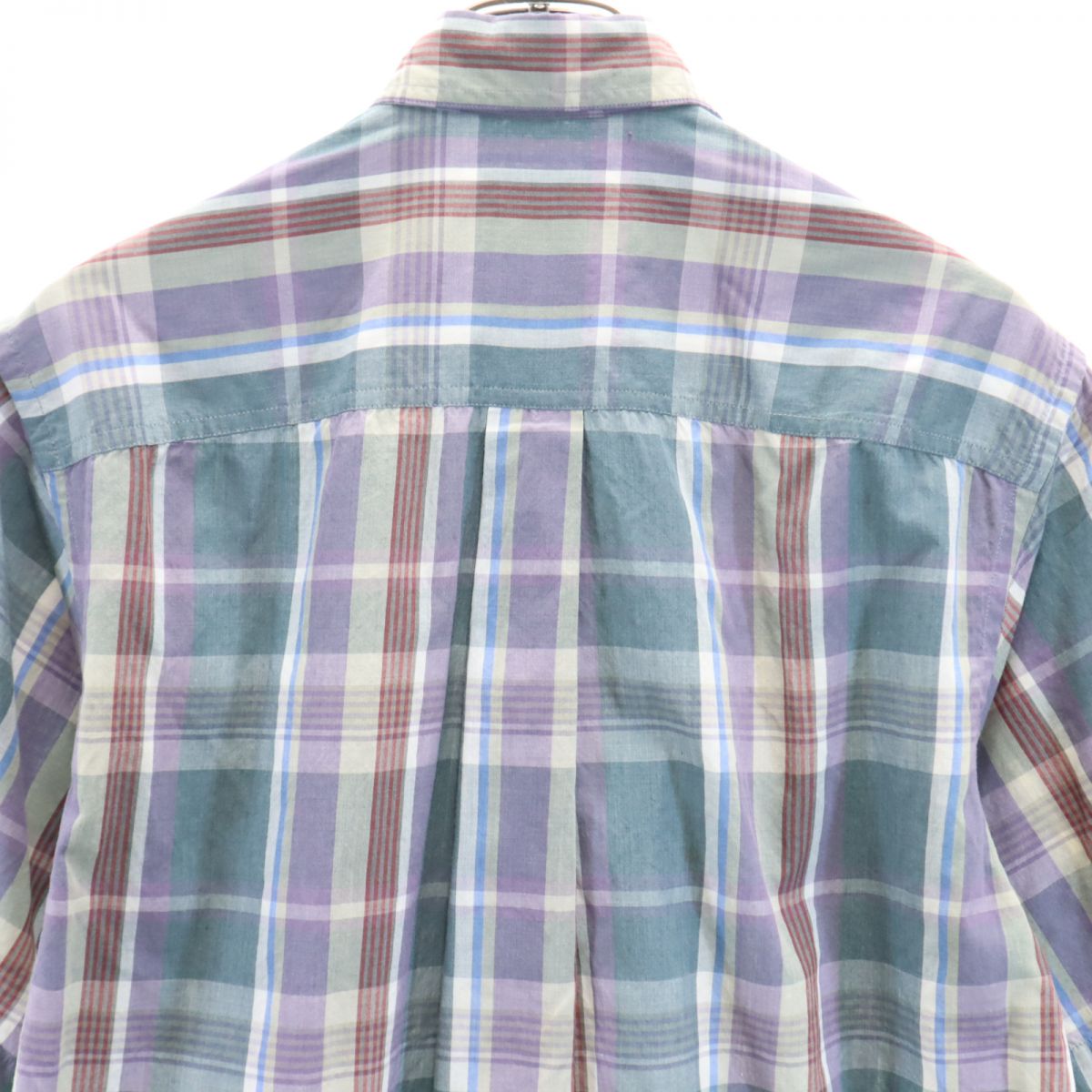 VAN HEUSEN ヴァンヒューゼン 80s 90s オールド チェック柄 半袖 ボタンダウンシャツ M メンズ