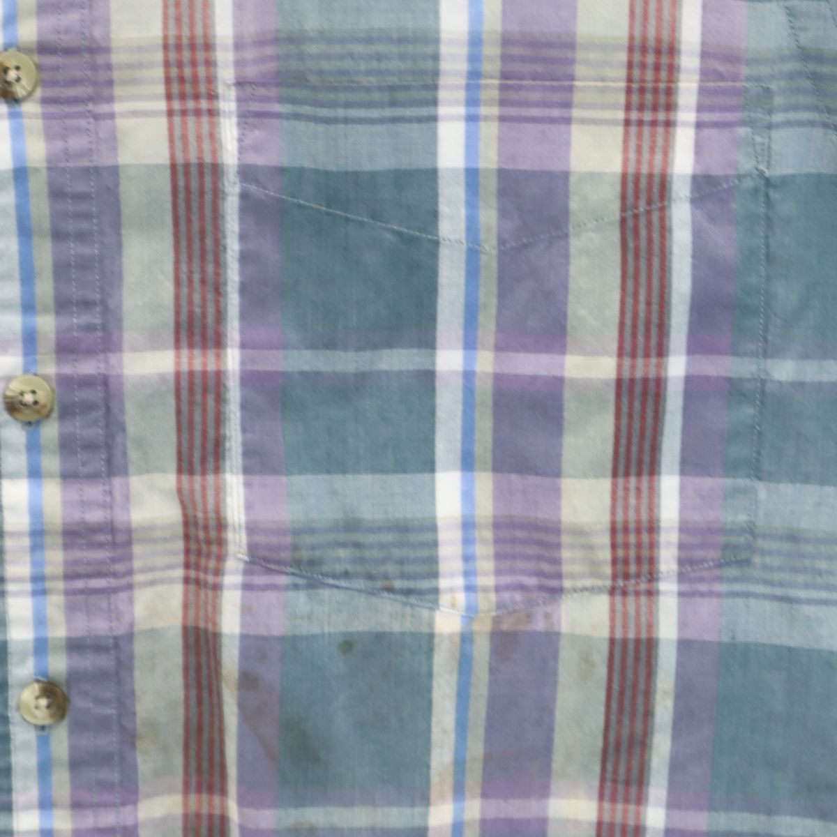 VAN HEUSEN ヴァンヒューゼン 80s 90s オールド チェック柄 半袖 ボタンダウンシャツ M メンズ