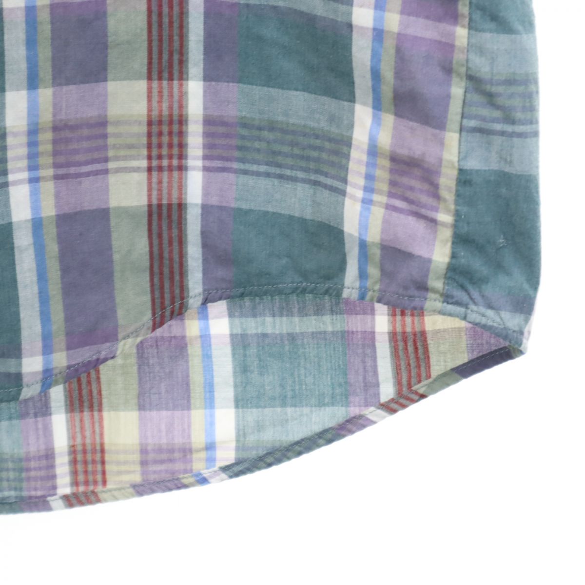 VAN HEUSEN ヴァンヒューゼン 80s 90s オールド チェック柄 半袖 ボタンダウンシャツ M メンズ