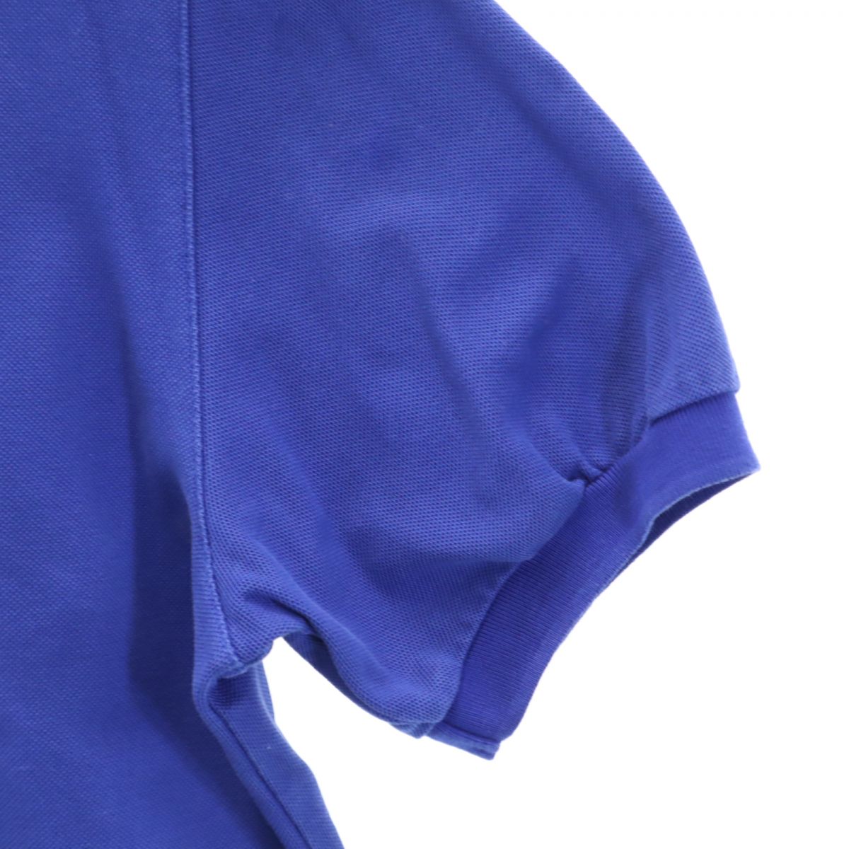 YVES SAINT LAURENT イヴサンローラン 90s オールド 半袖 ポロシャツ M ブルー 鹿の子地 レディース