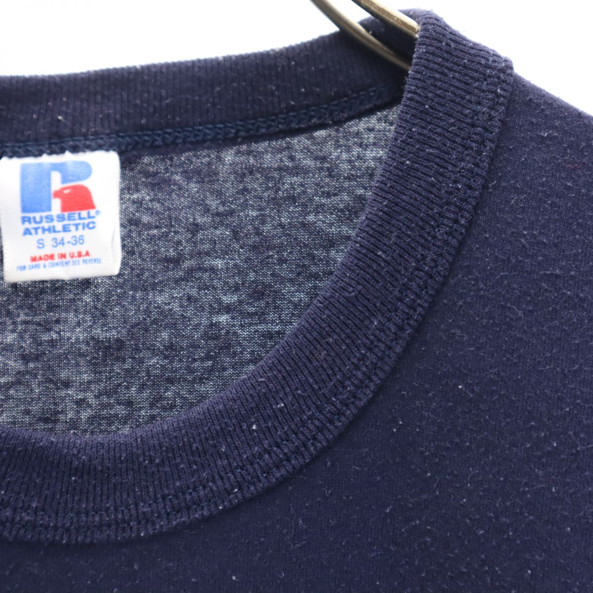RUSSELL ATHLETIC ラッセルアスレチック 90s USA製 オールド プリント 半袖 Tシャツ S ネイビー メンズ