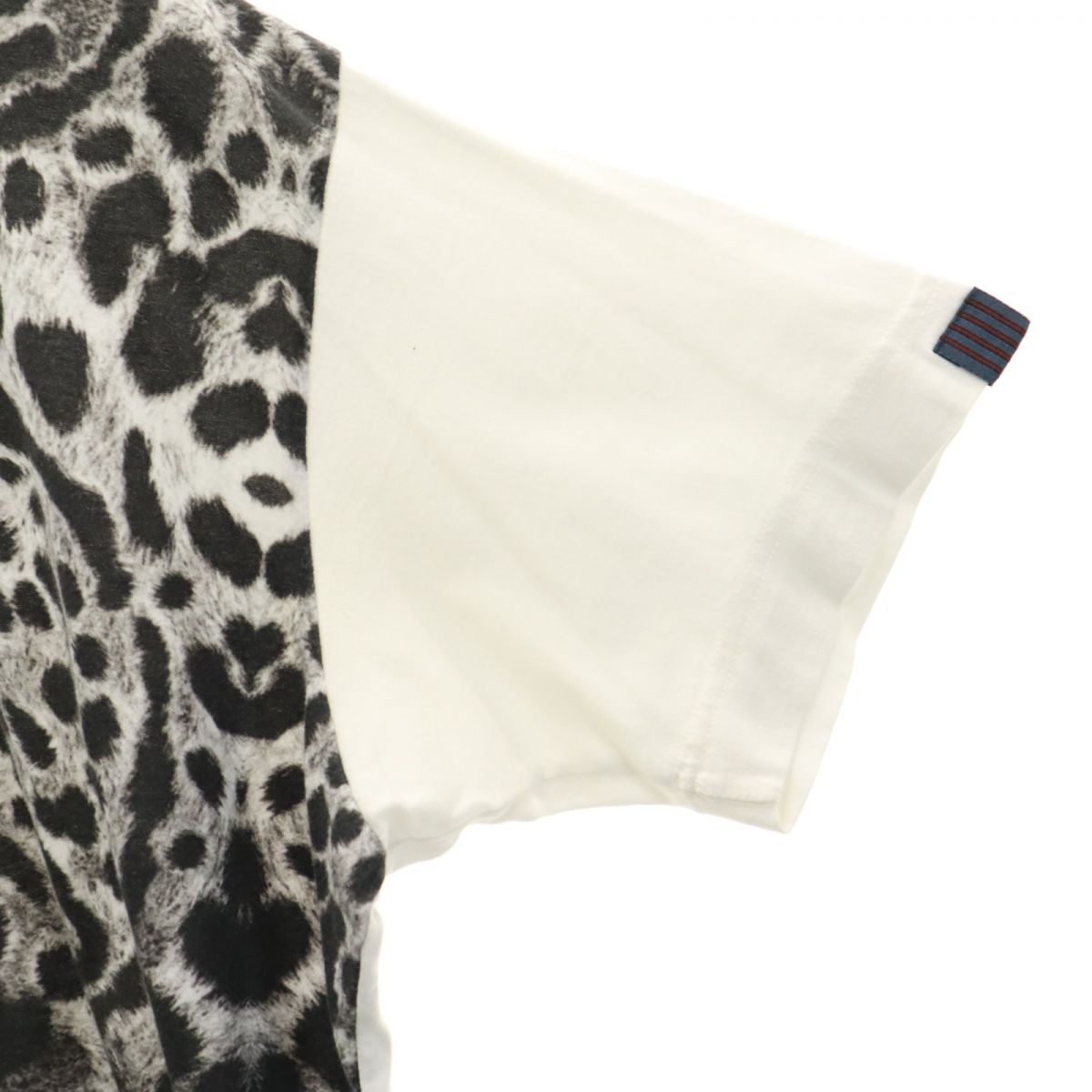 ミハラヤスヒロ 日本製 ヒョウ柄 半袖 Tシャツ 44 白×黒 MIHARA YASUHIRO メンズ