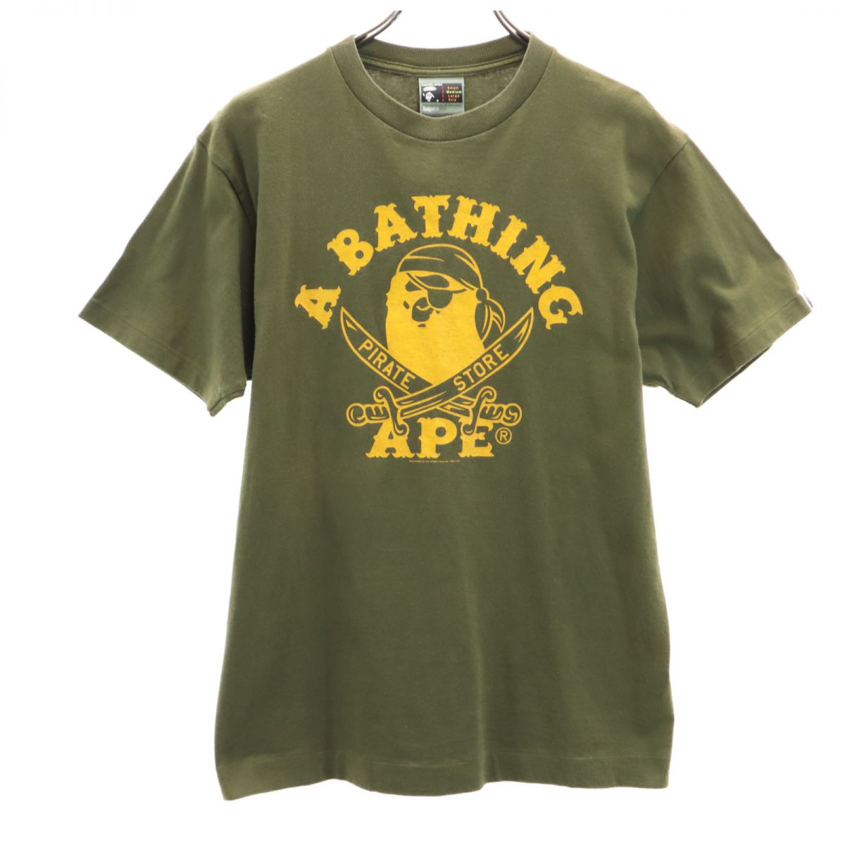 BAPE ベイプ 日本製 プリント 半袖 Tシャツ M グリーン A BATHING APE メンズ