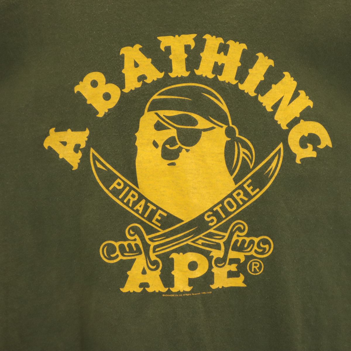 BAPE ベイプ 日本製 プリント 半袖 Tシャツ M グリーン A BATHING APE メンズ