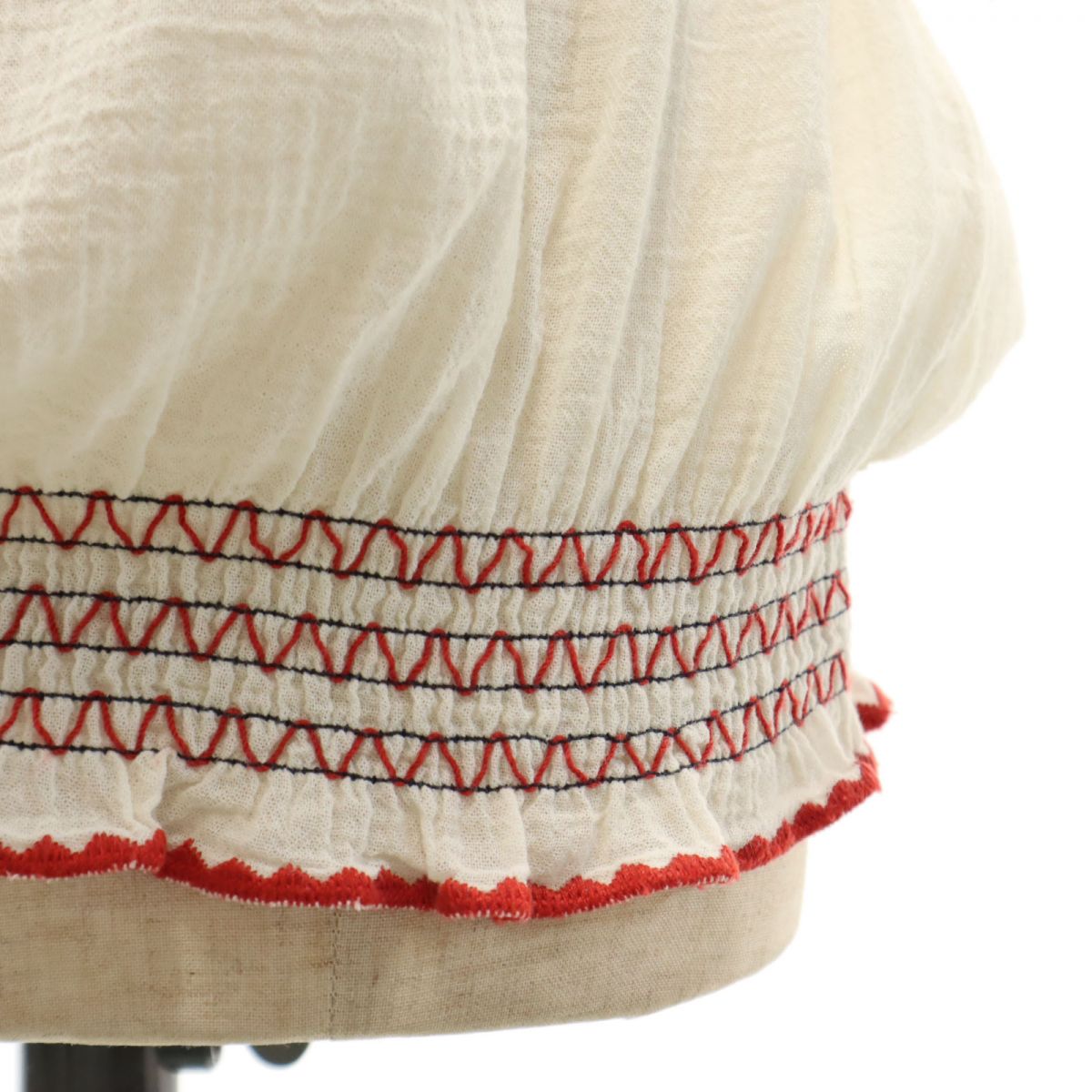 トリーバーチ 刺繍 5分袖 ブラウス S ホワイト Tory Burch レディース