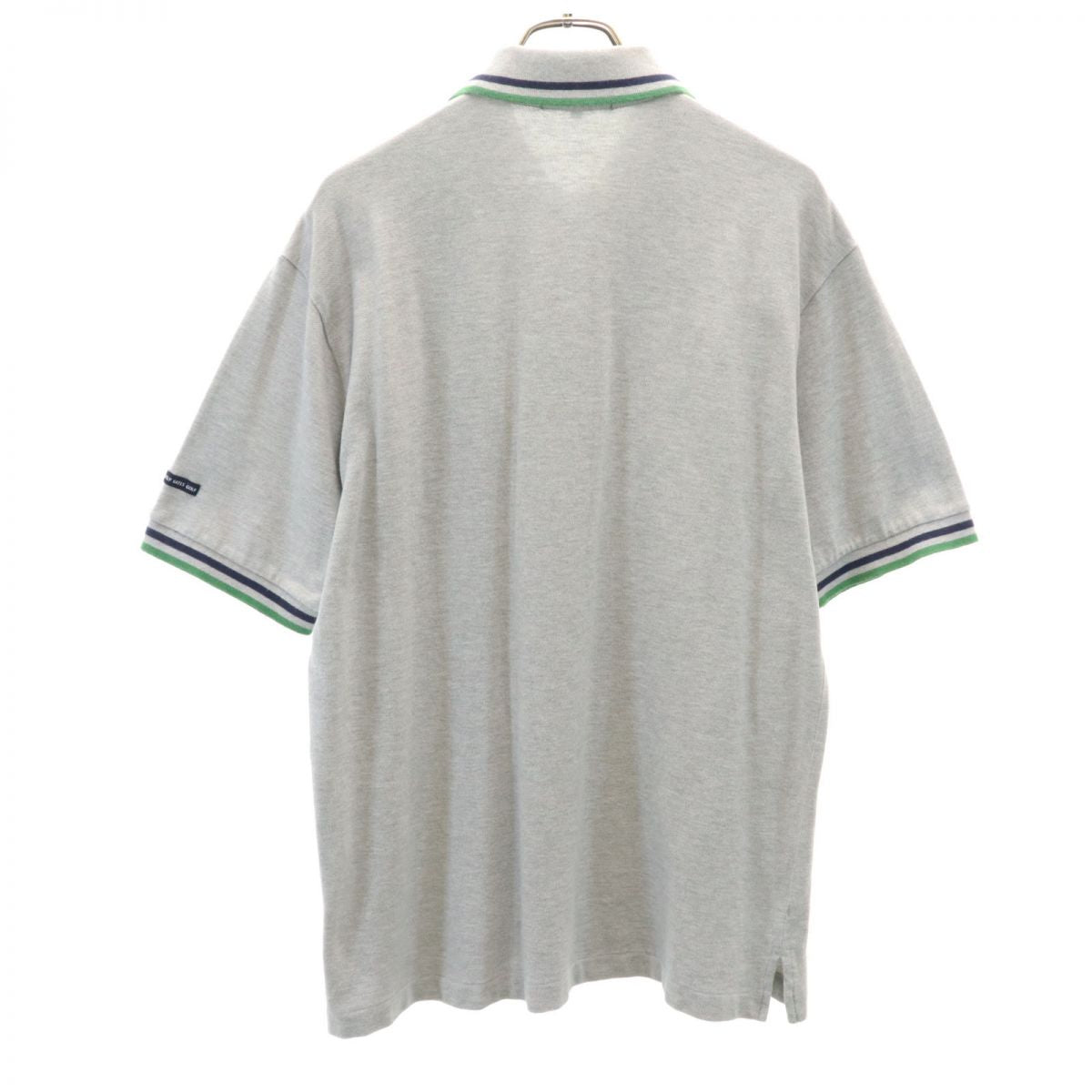 PEARLY GATES パーリーゲイツ プリント ゴルフ 半袖 ポロシャツ 3 グレー ハーフボタン メンズ