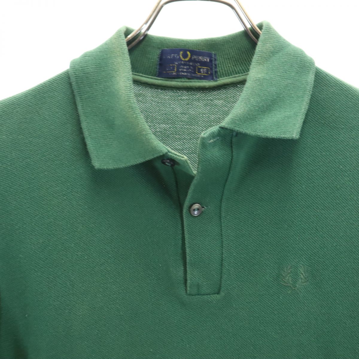 FRED PERRY フレッドペリー 80s 90s オールド 半袖 ポロシャツ グリーン ハーフボタン メンズ
