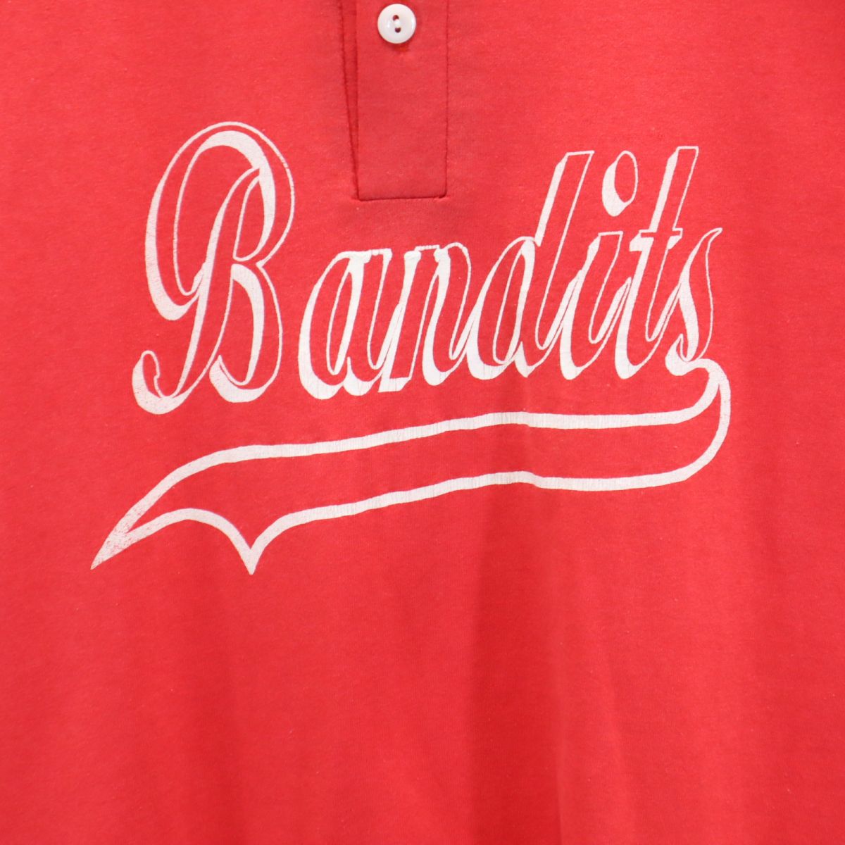 SOFFE SHIRTS ソフィーシャツ 80s 90s USA製 オールド ヘンリーネック 半袖 ハーフボタン Tシャツ M 赤 メンズ